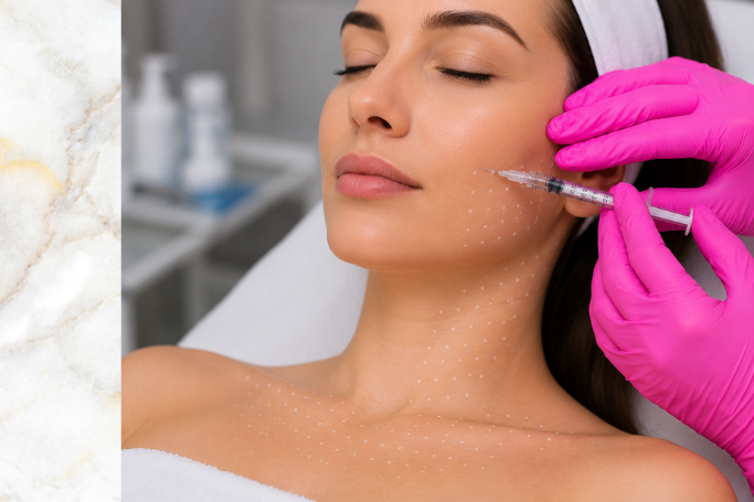 Twarz / szyja / dekolt: Nieusieciowany kwas hialuronowy z aminokwasami i kompleksem antyoksydacyjnym (skinbooster)